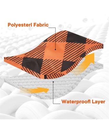 TrendySupply Large Double Layer Waterproof Shower Cap for Men - Reusable and Adjustable for Dreadlocks, Braids, Curls, Locs, Curly Hair - Plaid Orange - Buy Online on GoSupps.com