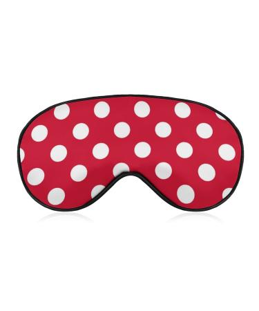 Polka Dot Red Sleep Mask for Women Adjustable Sleeping Eye Shades Cover with Elastic Strap