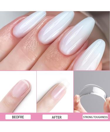 Builder Gel - Milk White Builder Gel for Nails Extension Gel Kit with 100Pcs Nail Forms & Nail Brush UV/LED Nail Base Building Gel for Split Broken Nails Protection Strengthening Nail Art Decoration Milk White Set - Buy Online on GoSupps.com