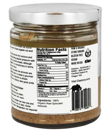 Dastony Organic Sprouted Almond Butter - 8 oz (227g) | Nutritious & Delicious - Buy Online on GoSupps.com