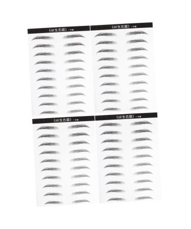 BIUDECO 4 Sheets Pairs Eyebrow Sticker Eyebrow Makeup Tools Eyebrows for Women Eyebrow Waterproof Black