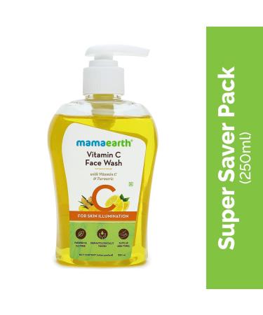 MAMAEARTH Vitamin C Face Wash | Illuminate & Exfoliate Skin | Gentle Turmeric Formula | Sulfate & Paraben Free | 8.45 Fl Oz (250ml - Buy Online on GoSupps.com
