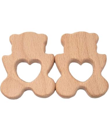 Alenybeby 2pcs Wooden Polar Bear Nursing Necklace - Handmade Beech Pendant for Kids | Natural Animal Shape Accessories - Buy Online on GoSupps.com