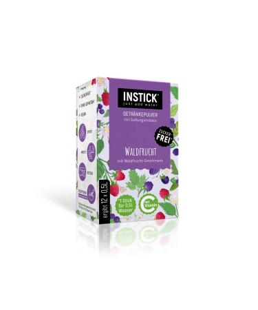 Intick |Sugar -free instant drink - forest fruit |1 pack for 12 x 0.5-1 l |Vegan low in calories with vitamin C flavored instant beverage powder taste for water