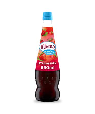 Ribena Strawberry Squash No Added Sugar 850ml - Real Fruit | Rich in Vitamin C | No Artificial Colours or Flavours | 100% Recycled Plastic Bottle - Buy Online on GoSupps.com