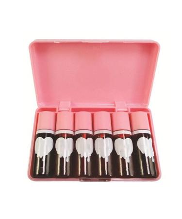hhseyewell Lip Gloss Gel Base Pink Set Box Of Six Lip Glaze Water Gloss Glass Lip Gloss Long Lasting Non Fading Stain Cup Student Lip Lipstick 5.5ml Lip Gloss Pack One Size Pink
