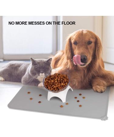 NPET Silicone Waterproof Pet Feeding Mat - Grey | For Cat Fountain | Non-Slip & Easy to Clean - Buy Online on GoSupps.com