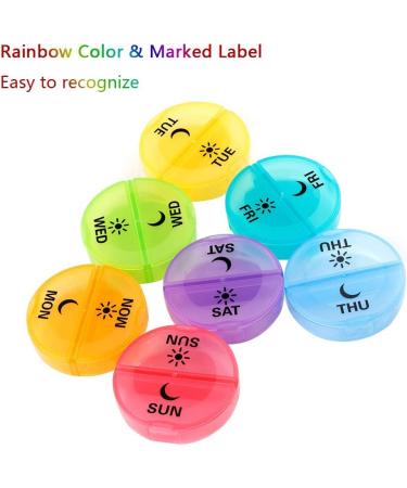 Twice-a-Day Daily Pill Organizer - Weekly AM/PM Round Medicine Box - 7 Day Vitamin Container for Fish Oils - Buy Online on GoSupps.com