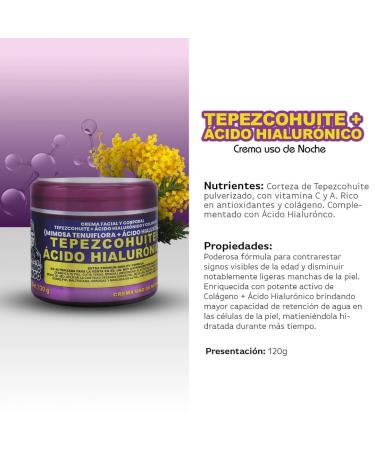 Del Indio P pago Tepezcohuite + Hyaluronic Acid Facial Cream Duo Day & Night Use Hydrating & Nourishing Formula with Mimosa Tenuiflora 120g Each (JUMBO 2 Pack) - Buy Online on GoSupps.com