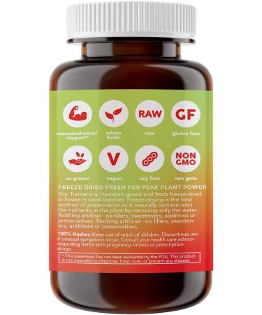 Raw Fresh Freeze-Dried Turmeric Powder - Eclectic Institute 2.1 oz (60g) - Whole Food Supplement - Buy Online on GoSupps.com