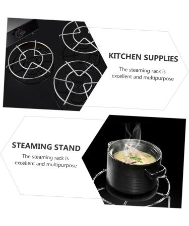 PRETYZOOM 2pcs Stainless Steel Tripod Pan Steam Stand Stove Stand Rack Kitchen Steaming Stand Triangle Shelf - Buy Online on GoSupps.com