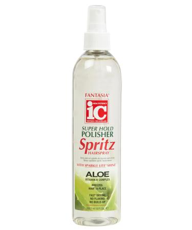 Fantasia Polisher Spritz Hair Spray Super Hold 10.0 Fl Oz (Pack of 1) Aloe 10 Fl Oz (Pack of 1)