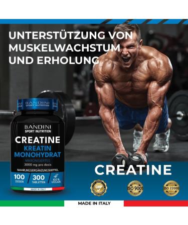 Buy Bandini Creatine Monohydrate 300 Vegan Tablets - 3 Months Supply for Muscle Building & Fitness | Alternative to Capsules & Powder - Buy Online on GoSupps.com
