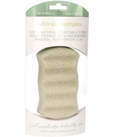 Premium 6 Wave Konjac Sponge Green Clay 1 Sponge