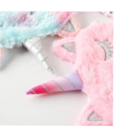 Quadow Unicorn Sleeping Mask 2 Pack - Soft Plush Blindfold for Girls, Cute Unicorn Design - Kids Sleep Aid - Buy Online on GoSupps.com