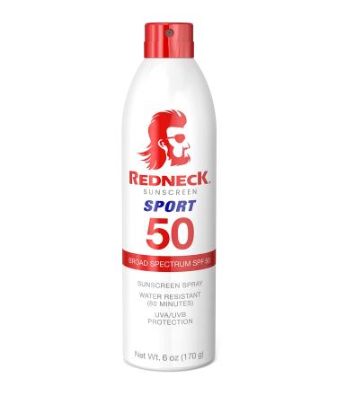 Redneck Sunscreen 6 Oz SPF 50 Sport Spray Water/Sweat Resistant Reef Friendly  Non-irritating