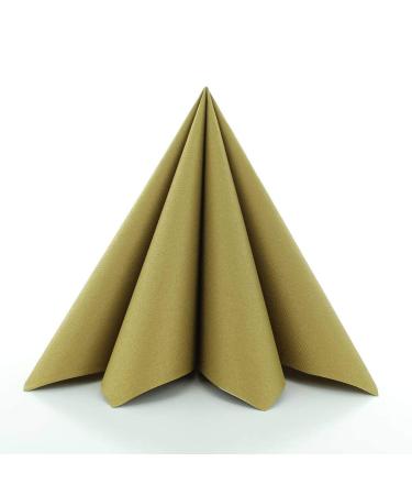 Sovie Linclass Airlaid napkins gold 50 pieces - high -quality disposable napkins 40 x 40 cm - tearproof suction -strong & shaped - ideal for wedding & parties