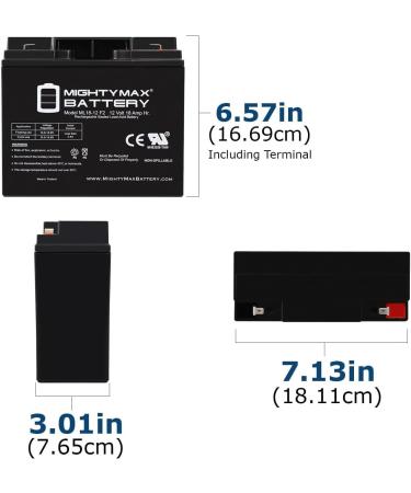 Mighty Max Battery 12V 18Ah F2 SLA Replacement for Power Sonic PS-12180 | International Shipping Available - Buy Online on GoSupps.com