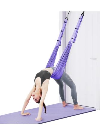 Flintronic aerial yoga hammock yoga hammock yoga swing nylon anti-heavy hammock yogagurt leg streak highly elastic stretching band for ballet pilates balancing act violet