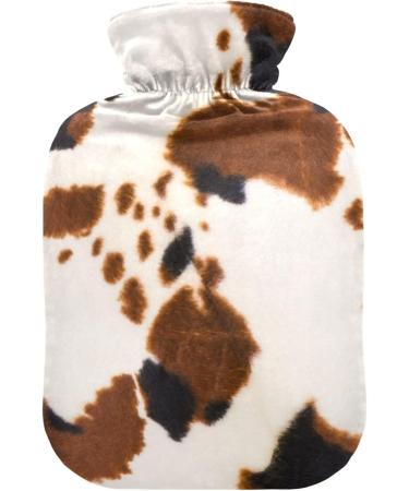 1L Animal Fur Hot Water Bottle - Black & Brown Texture for Neck & Shoulder Pain Relief | Heat & Cold Therapy - Buy Online on GoSupps.com