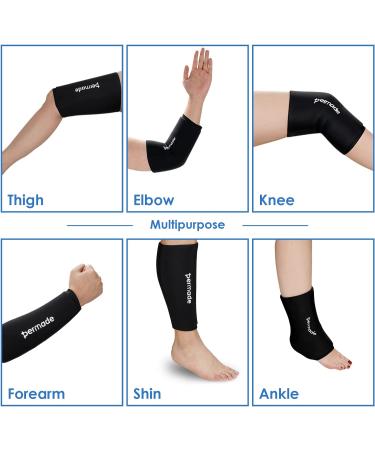 Permade Elbow Ice Sleeve for Arm & Knee - 360 Compression Cold Therapy for Tendonitis - Reusable Gel Cold Pack - Flexible and Adjustable (L for 12.6-16.5) - Buy Online on GoSupps.com