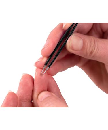 FAUDE Pointed Tweezers - Precision Stainless Steel for Splinters Thorns & Ingrown Hairs | 10cm Black - International Shipping Available - Buy Online on GoSupps.com