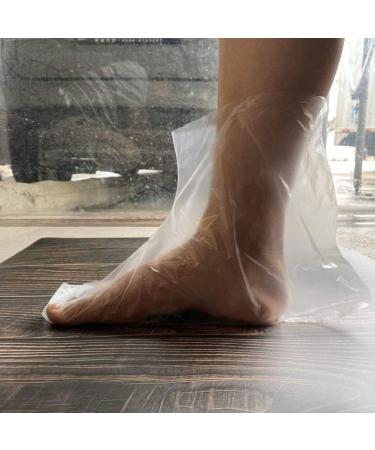 100-Pack Disposable Clear Plastic Ankle Boots for Paraffin Wax Therapy - Pedicure Hot Spa Foot Covers - Buy Online on GoSupps.com