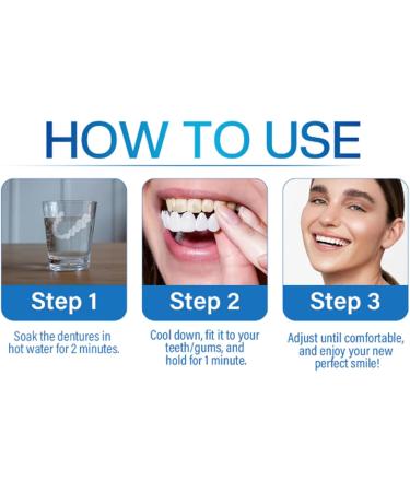 Moldable Dentures Silicone Denture Moldable False Teeth Silicone Reline enture Set Upper and Lower Denture Reline Kit for Men and Women (1 Set) - Buy Online on GoSupps.com