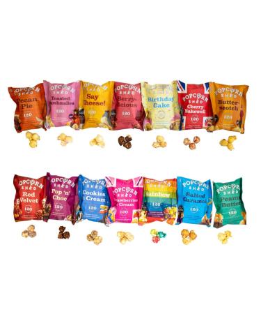 Popcorn Shed 14-Popcorn Tasting Pack Gluten Free & Vegetarian Snacks
