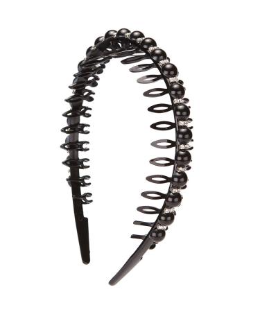 Shop Lonedy Fashion Faux Pearl Rhinestone Non-Slip Headband - Stylish Hair Accessories for Women - International Shipping Available - Buy Online on GoSupps.com