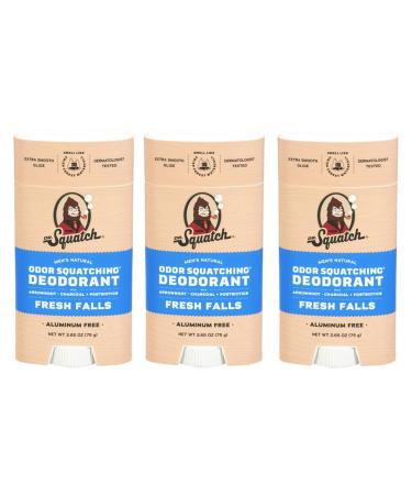 Generic Doctor Squatch Natural Deodorant for Men NEW VERSION 3 Pack Fresh Falls Odor-Squatching Men's Deodorant Aluminum Free (2.65 oz 3 Pack)