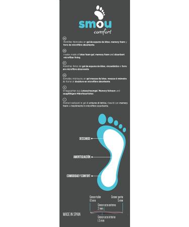 Buy Smou Comfort Shoe Insoles - Gel Inserts for Men & Women | Anti-Sweat Memory Foam | Ideal for Work Shoes | Great Cushioning (42-43 EU) - Buy Online on GoSupps.com