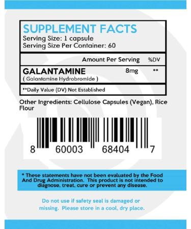 Diverse Organics Galantamine 8mg | Memory and Lucid Dreaming Support | 60 Capsules - Buy Online on GoSupps.com