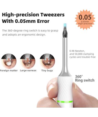 Wireless Ear Wax Removal Kit with 1920P FHD WiFi Camera | Ear Cleaner for Adults, Kids, Pets | Visual Otoscope Endoscope for iOS Android | Includes Ear Pick & Tweezers - White - Buy Online on GoSupps.com