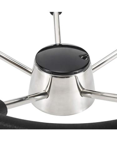 NovelBee 13-1/2 Stainless Steel 5 Spoke Boat Marine Steering Wheel with Black PU Foam and Knob - Buy Online on GoSupps.com