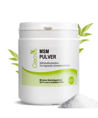 Geovis MSM powder 500g - organic sulfur - high dose 99.9% pure methylsulfonylmethane - VEGAN - dietary supplement