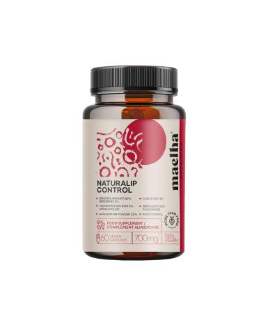 Naturalip Control | Fermented Red Rice Supplement | Helps Maintain Normal Cholesterol and Triglyceride Levels | High Concentration | 60 Capsules | 100% Vegan