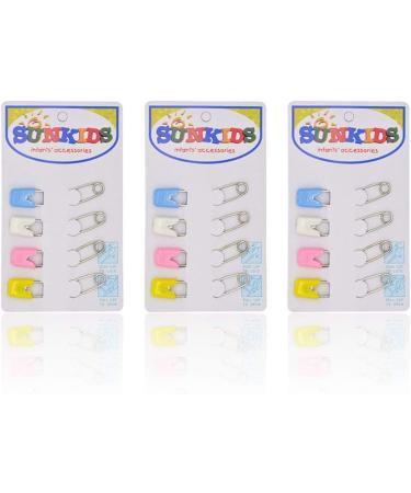 NX Garden 12pcs Curved Safety Pins Plastic Head Safety Locking Baby Cloth Diaper Nappy Pins for Baby Care - Buy Online on GoSupps.com