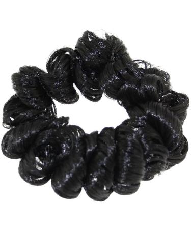 Zac's Alter Ego Pair of Black Faux Synthetic Curly Hair Scrunchies - Buy Online on GoSupps.com