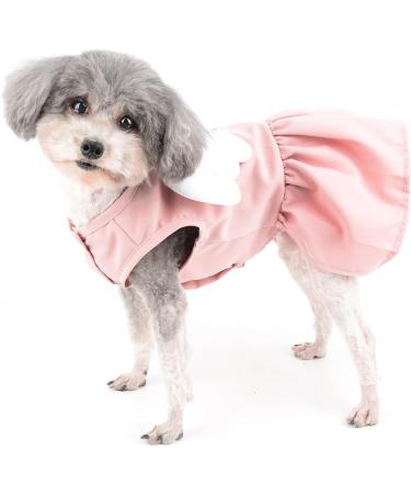 Ranphy Angel Wings Puppy Dress | Small Dog Girls Apparel with D-ring | Comfortable Summer Shirt Skirt for Chihuahua, Yorkie, Cats | Pink - Buy Online on GoSupps.com