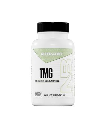 NutraBio TMG Supplements Betaine Anhydrous 500mg Capsules Trimethylglycine Homocysteine Support 90 Count (Pack of 1)