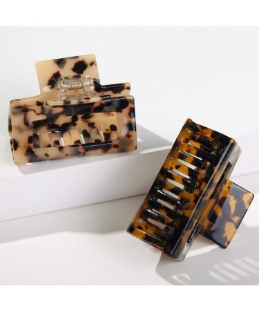 Pack of 2 Cut-Out Hair Claw Clips Medium Hair Claw for Thick and Fine Hair 7 cm Celluloid Hair Clips Hair Gripper Women Medium Hair Claw Clips for Hair 2 Colours Tortoise Shell Ivory - Buy Online on GoSupps.com