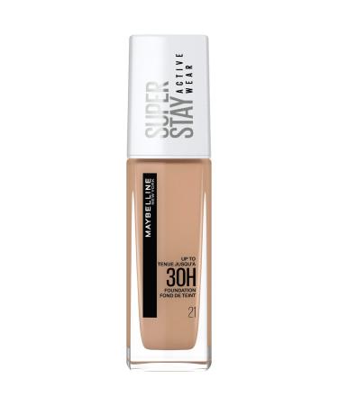 Maybelline New York Foundation Superstay Active Wear 30 Hour Long-Lasting Liquid Foundation Lightweight Feel Water Sweat and Transfer Resistant 30 ml Shade: 21 Nude Beige 21 Nude Beige 30 ml (Pack of 1) - Buy Online on GoSupps.com