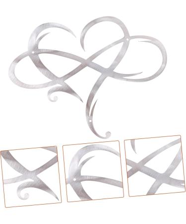 Cabilock Metal Heart Pendant Wall Decoration Emblems Ornament Home Decor Symbol Wall Decor Iron Pendant Decorative Wall Outdoor 25.00X19.00X1.00CM Silver - Buy Online on GoSupps.com