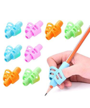 Jenga 8x writing aid for Abbey Children Pencil handles for children - write for children -Silicon ergonomic posture correction writing tool (multi -colored)