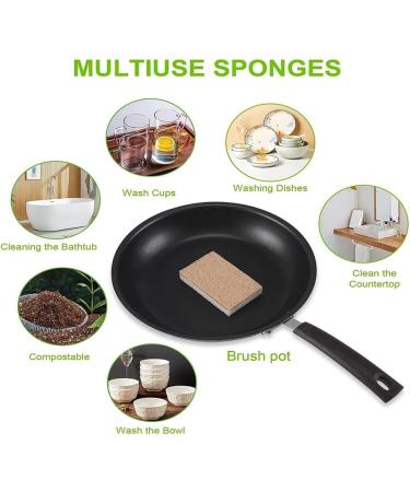 korvre 16PCS Biodegradable Compostable Cellulose Eco Friendly Sponge for Dishes Cleaning - Buy Online on GoSupps.com