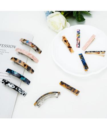 Reton French Design Hair Clips - Tortoise Acrylic Resin & Acetate - 12-Piece Set for Thin & Thick Hair - Stylish Hair Accessories for Women & Girls - Buy Online on GoSupps.com