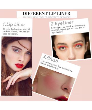 12 Color Matte Lip Liner Set - Long Lasting Waterproof Lip Pencils for Define & Fill - Premium Nude Lip Makeup - Buy Online on GoSupps.com