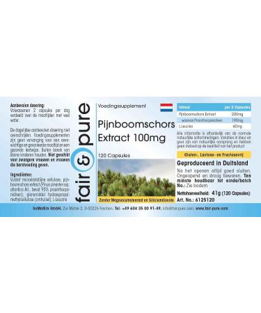 Fair & Pure - Pine bark extract 100mg - standardized to 95% proanthocyanidins - vegan - 120 capsules - Buy Online on GoSupps.com