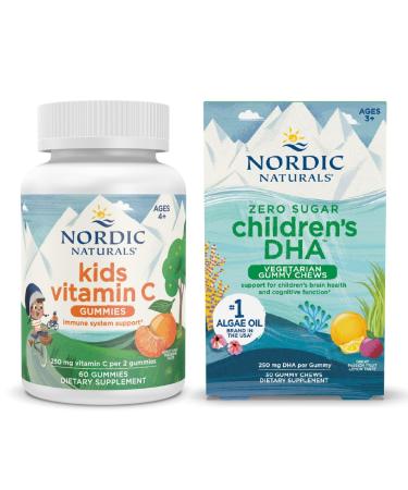 Nordic Naturals Starter Pack - Children's DHA Veg Gummy Chews and Kids Vitamin C Gummies